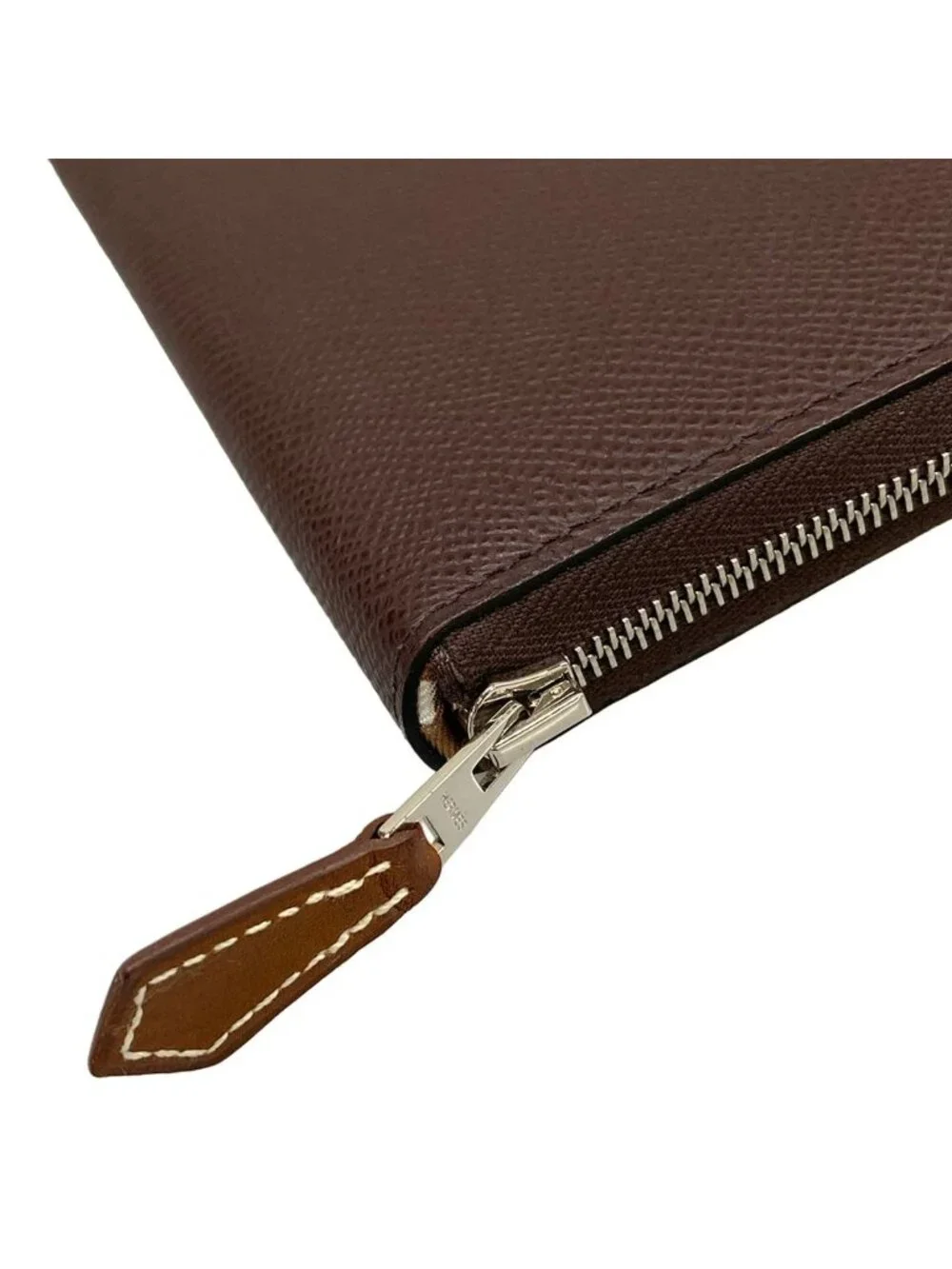 Hermes Wallet Azap Long Silk Dark Brown Zip Around